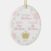 3つのページェントプリンセスピンク金ゴールド雪の結晶 セラミックオーナメント (右)