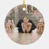 3つのページェントプリンセスピンク金ゴールド雪の結晶 セラミックオーナメント (裏面)