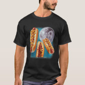 3つのホットドッグ グリズィー 月の吠える面白いミーム Tシャツ (正面)