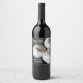 3つのホールクローブホワイトニンニク油ボトルラベル ワインラベル (正面)