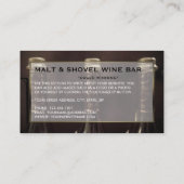 3つのボトルディスプレ素朴イ、ワインバー 名刺 (裏面)