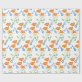 3つのポピー水彩花束パターン ラッピングペーパー (フラット)