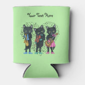 3つのミュージカルブラックキャットブライト服ノートハート 缶クーラー (正面)