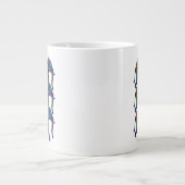 3つのモカラフルザイク象 ジャンボコーヒーマグカップ (正面)