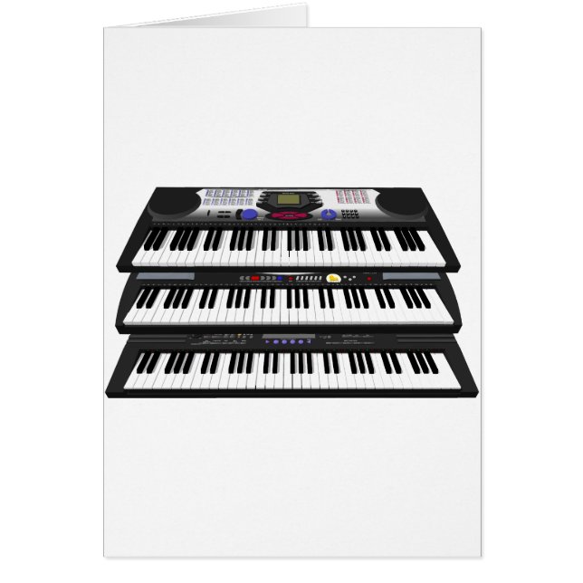 3つのモダンキーボード：シンセサイザー： (正面)
