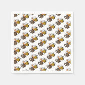 3つのモダン応援ビールおもしろい漫画紙 スタンダードカクテルナプキン (正面)