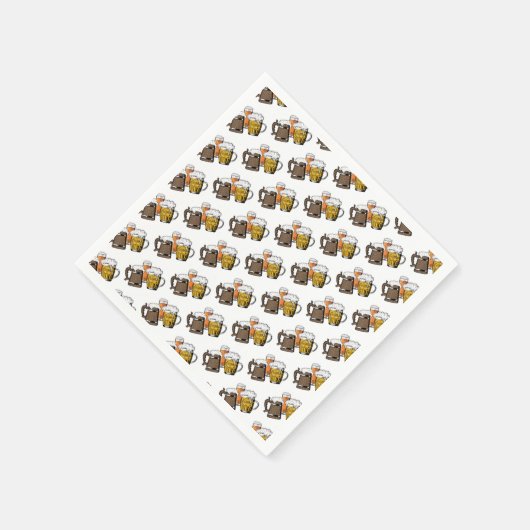 3つのモダン応援ビールおもしろい漫画紙 スタンダードカクテルナプキン (角)