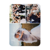3つのモダン結婚式の日写真ありがとう マグネット (縦)