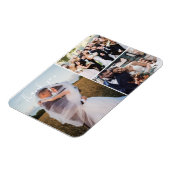 3つのモダン結婚式の日写真ありがとう マグネット (左側)