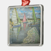 3つのヨットのやかましさ砂丘フランス メタルオーナメント (左)