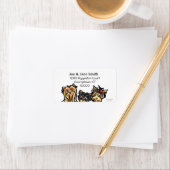 3つのヨークシャーテリアクリーンとシンプル ラベル (インサイチュ)