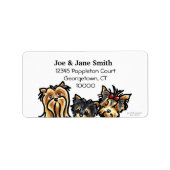 3つのヨークシャーテリアクリーンとシンプル ラベル (正面)