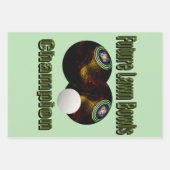 3つのラウンボウルのデザイン ラッピングペーパーシート (正面)