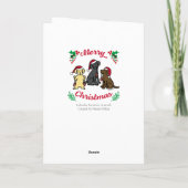 3つのラブラドールとオーナメントクリスマス シーズンカード (裏面)