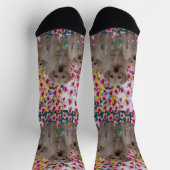 3つのラブラドールパピーズ絵を描油、クルーソックス ソックス (上部)