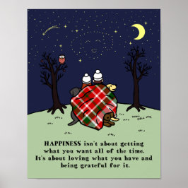 3つのラブラドールファミリーと星空 ポスター