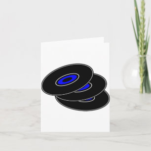 3つのレコードのメッセージカード カード