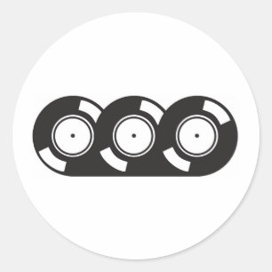3つのレコード ラウンドシール