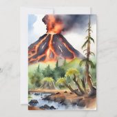 3つのレックスかわいい恐竜の誕生日パーティー 招待状 (裏面)