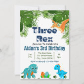 3つのレックスディーノバースデーパーティー 招待状 (正面)