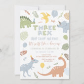 3つのレックスブルーボーイダーズ誕生日 招待状 (正面)