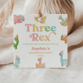 3つのレックス恐竜の第3の誕生日パーティー フェイバータグ