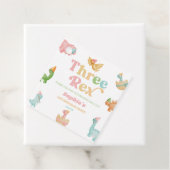 3つのレックス恐竜の第3の誕生日パーティー フェイバータグ (インサイチュ)