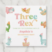 3つのレックス恐竜の第3の誕生日パーティー フェイバータグ (正面)