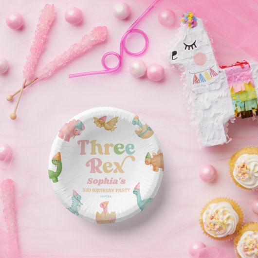 3つのレックス恐竜の第3の誕生日パーティー ペーパーボウル (パーティー)