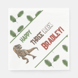 3つのレックス誕生日水彩 スタンダードランチョンナプキン