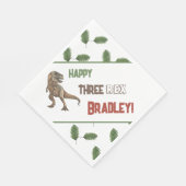 3つのレックス誕生日水彩 スタンダードランチョンナプキン (角)