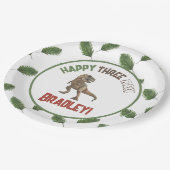 3つのレックス誕生日水彩 ペーパープレート (アングル)