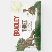 3つのレックス誕生日水彩 横断幕 (縦)