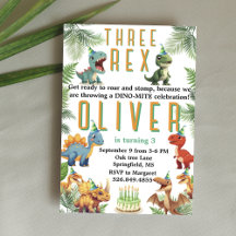 3つのレックスDinsoaur誕生日、水色tレックス