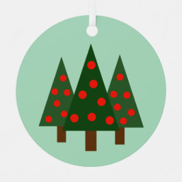 3つのレトロクリスマスツリー メタルオーナメント