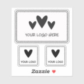 3つのロゴ長方形と正方形 シール (シート)