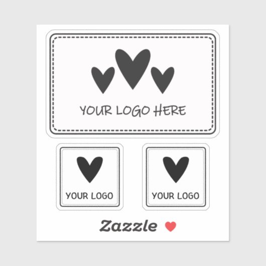 3つのロゴ長方形と正方形 シール (シート)