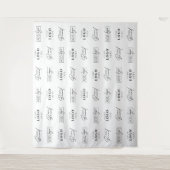 3つのロゴ ステップ＆リピート ビジネス イベント スポンサー タペストリー (正面)