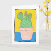 3つのローブ、スケッチ、アートととげのある梨 カード (黄色い花)