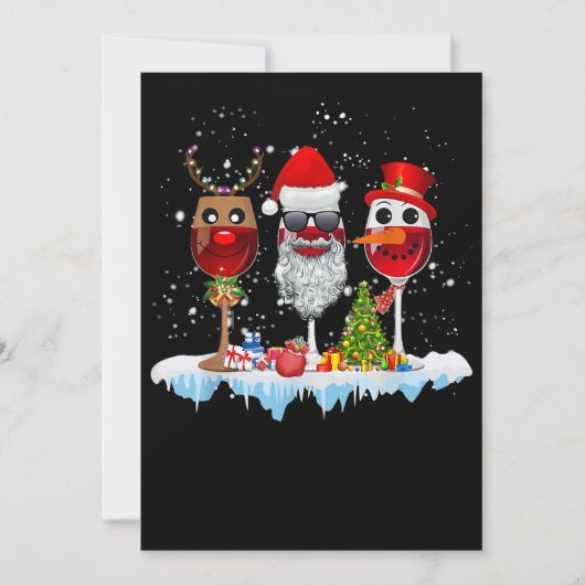 3つのワインクリスマスライトサンタハットx セーブザデート (正面)