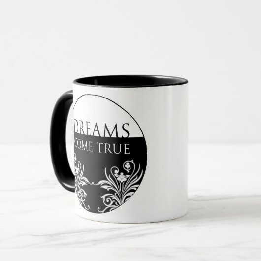 3つのワードの引用文夢は本当感動的なマグを来ます マグカップ (正面左)