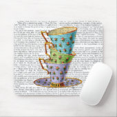 3つのヴィンテージカップのスタック マウスパッド (マウス)