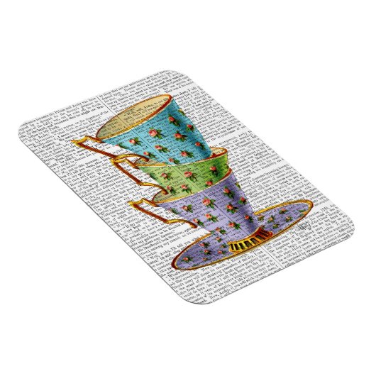 3つのヴィンテージカップのスタック マグネット (右側)