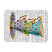 3つのヴィンテージカップのスタック マグネット (横)