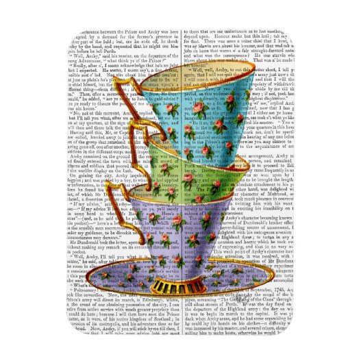 3つのヴィンテージカップのスタック マグネット (縦)