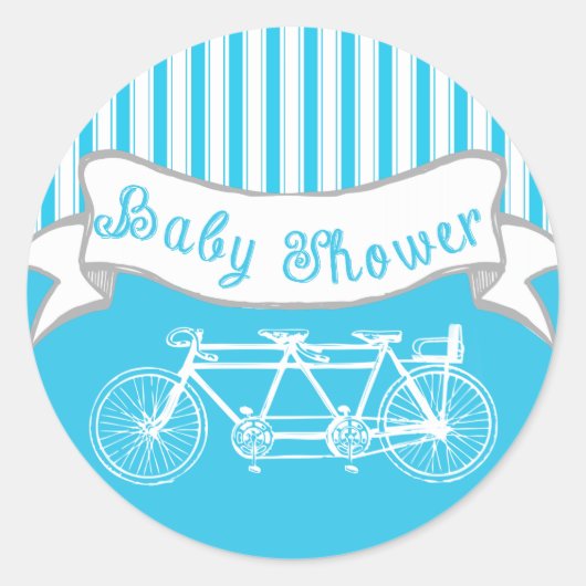 3つのヴィンテージシャワーシール用男の赤ちゃんバイク ラウンドシール (正面)
