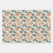 3つのヴィンテージパター日本のン ラッピングペーパーシート (正面2)