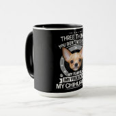 3つの事私の家族の私の自由My Chihuahua マグカップ (正面左)