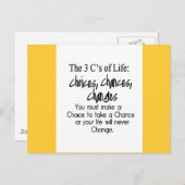3つの人生の選択がチャンスのオプションを変更 ポストカード (正面/裏面)
