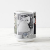 3つの写真およびあなたの文字のダイヤモンド記念日のマグ コーヒーマグカップ (中央)